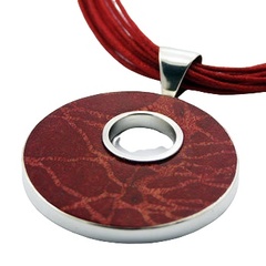 silver coral pendant disc with open circle 