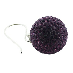 Czech crystals purple silver earrings 2