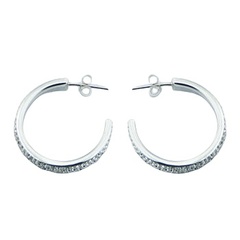 Czech crystal silver hoops earrings 2