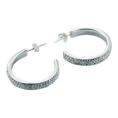 Czech crystal silver hoops earrings 3