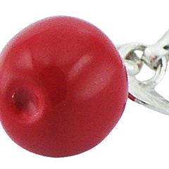 Red colored apple silver enamel charm 2