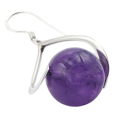 Violet amethyst loop silver earrings 2