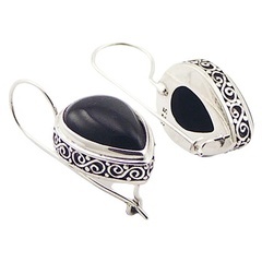 Agate ajoure silver earrings 