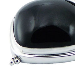 Soldered silver black or white agate gemstone pendant 7