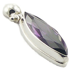 Violet zirconia silver stud earrings 2