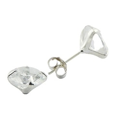 Cubic zirconia silver stud earrings 