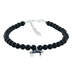 Bracelet with gemstones of your choice with silver horseshoe charm 