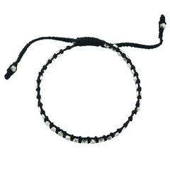 Macrame bracelet sliver cuboid beads 