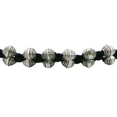 Macrame bracelet double silver rhombus beads 2