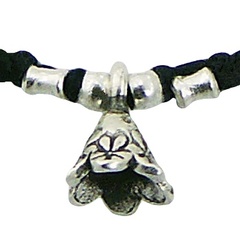 Macrame bracelet with silver flower charm 2