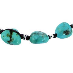 Macrame bracelet turquoise natural shape 2