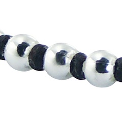 Macrame bracelet sliver round beads 2