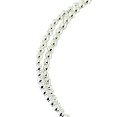 Double macrame bracelet silver beads flower 3