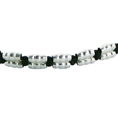 Macrame bracelet long sterling silver beads 3