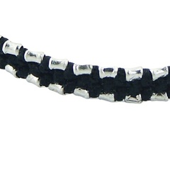 Macrame bracelet double row silver cylinder beads 2