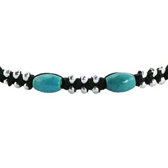 Macrame bracelet turquoise oval gems 2