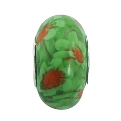 Bunch of flowers murano glass silver bead 