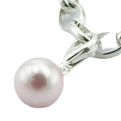 Swarovski crystal pearl silver cap charm 