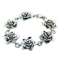 Sterling silver rose bracelet 
