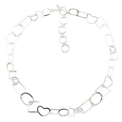 Playful sterling silver necklace with a mix of open shapes