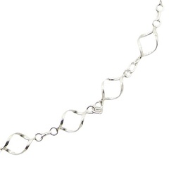 Sterling silver necklace with smooth twisted circles for any outfit 2