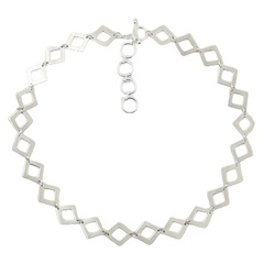 Sterling silver necklace diamond shapes 
