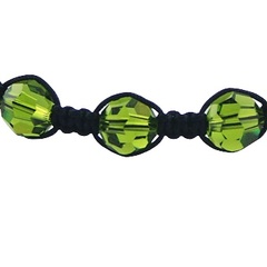 Shamballa bracelet with green Swarovski crystals 2