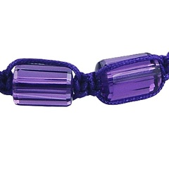 Shamballa bracelet with purple cylinder glass crystals 2