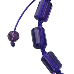 Shamballa bracelet with purple cylinder glass crystals 3