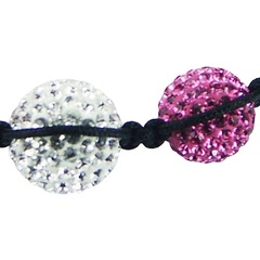 Shamballa bracelet black agate and Czech crystal balls 2