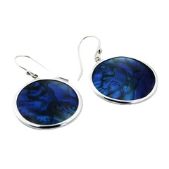Blue abalone-paua silver earrings 