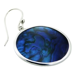 Blue abalone-paua silver earrings 2