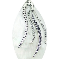 MOP wirework fringed silver earrings 2