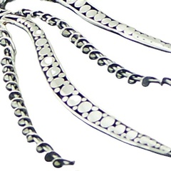 MOP wirework fringed silver earrings 3