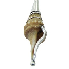 Ethnic marine conch shell silver earrings 2