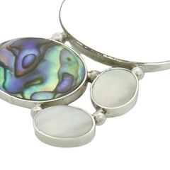 Multicolored shells silver pendant 2