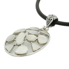 Mixed pearl silver hinged pendant 