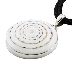 White conch shell silver pendant 