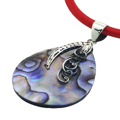 Multicolor abalone pendant silver 