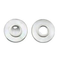 Off-white round cut out mother of pearl sterling silver earrings by BeYindi
