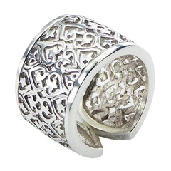 Ajoure open curved 1001 night themed cylinder sterling silver ring