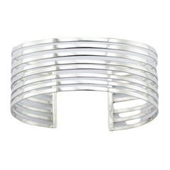 Silver bangle bracelet eight rows 