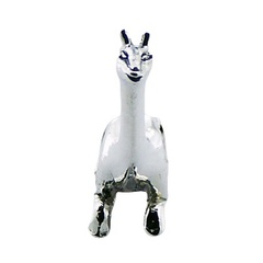 Animal polished casted silver llama bead 