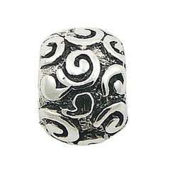 Balinese antiqued paisley silver bead 