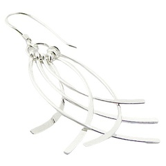 Feather silver wirework earrings 2