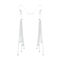 Chandelier french wire silver earrings 