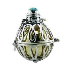 Silver chiming spheres harmony ball pendant 