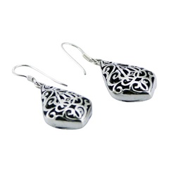 Ajoure pattern silver earrings 