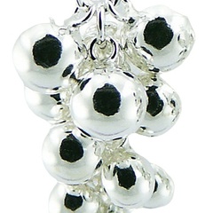 Cluster spheres grape silver earrings 2