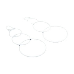 Extended triple hoops silver earrings 
